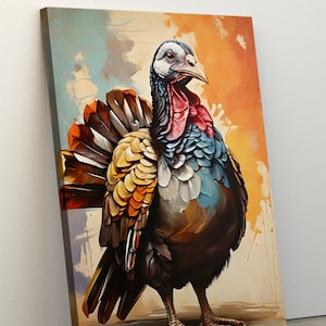 Wild Turkey Abstract Oil Painting Canvas, Wild Turkey art decor, Hunting Prints, Hunting Nursery, Hunting Gift, Nursery Art, Farmhouse Gifts