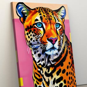 Leopard Canvas Painting, Animal Poster,  Tiger Wall Decor, Leopard Artwork, Kids Room Wall Art, Living Room Decor, Canvas At, Christmas Gift
