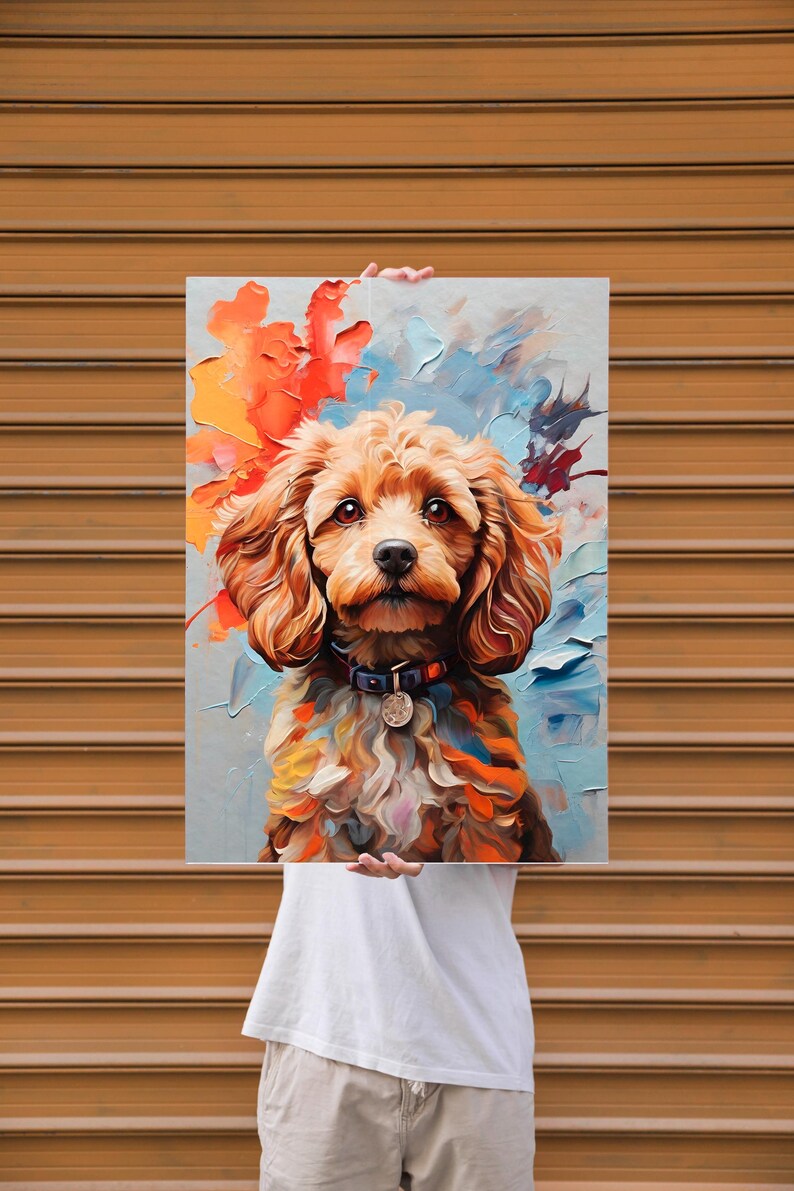 Cockapoo Painting on Canvas, Dog Art, Gift for Dog Lovers, Abstract ...