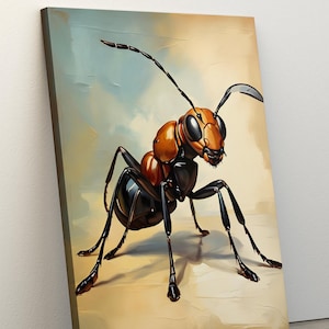 Ant insect Art Print, Ant Painting, Ant Illustrations, Vintage Style Insect Drawings, Entomology, Insect Gift, Canvas or Poster, Vintage Art