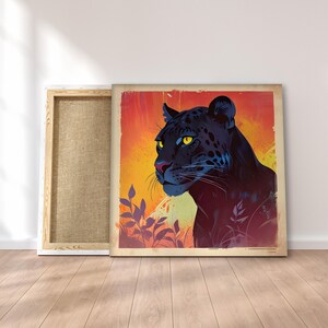 Safari Panther Portrait On Canvas, Noble Panther Portrait, Panther Canvas Poster, Panther Canvas Art, Panther Poster, Living Room Decor