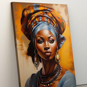 African Woman Wall Poster, Woman Wall Decor, Woman Ready Framed, Poster for Bedroom, Black Woman Print Art, Ready to Hang, Framed Canvas