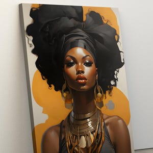 Black Woman Art, African Woman Painting Canvas, Woman Wall Art, Black Woman Art Print, Colorful African Poster, Black Woman, Ethnic Woman