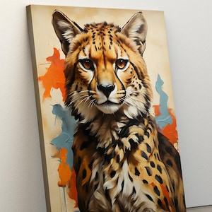 Cheetah Painting Canvas, Animal Art Poster, Safari Animal Print Art, Leopard Artwork, Cheetahs Poster, Vintage Painting, Black Friday Gifts