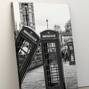 London Phone booth Poster, Fun London Art, Funky Home Decor, Eclectic Decor, London Travel Poster, Black and White Wall Art, London Themed