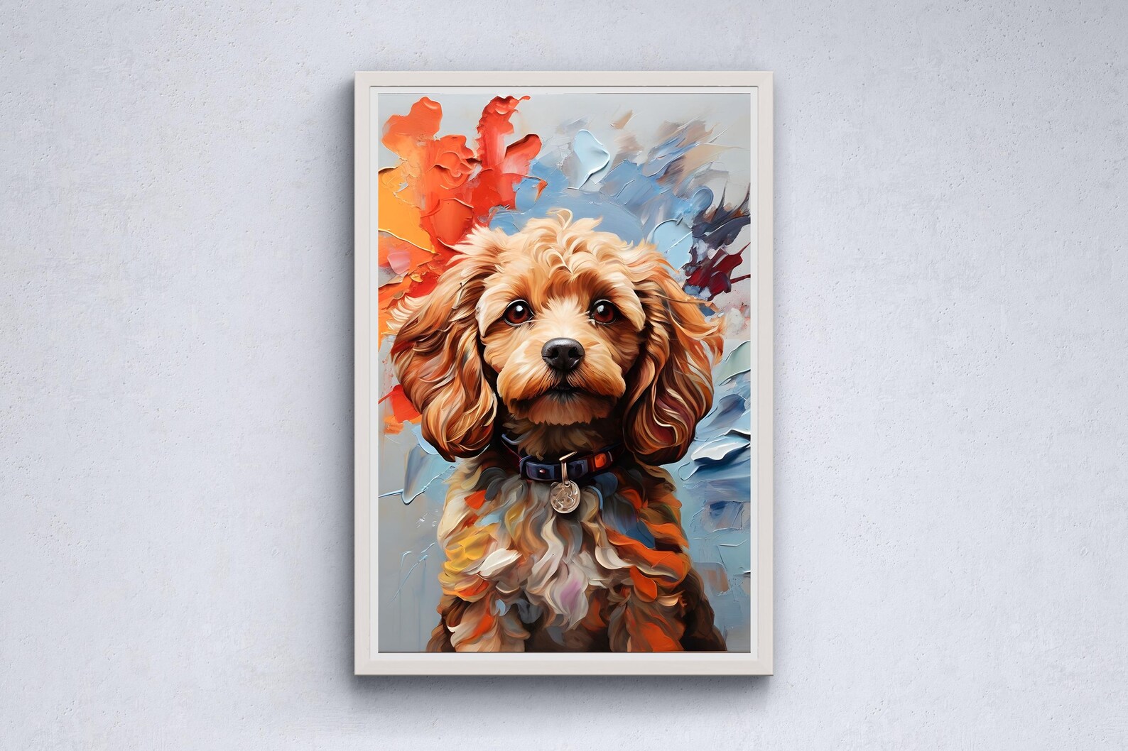 Cockapoo Painting on Canvas, Dog Art, Gift for Dog Lovers, Abstract ...