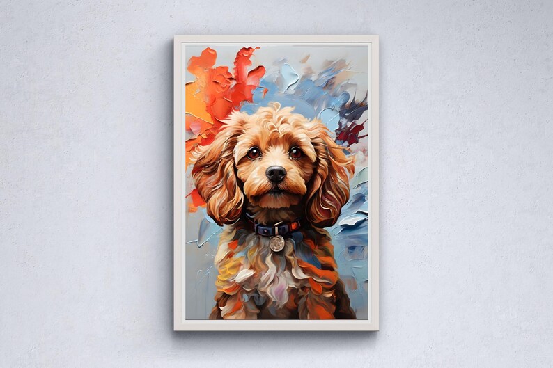 Cockapoo Painting on Canvas, Dog Art, Gift for Dog Lovers, Abstract ...