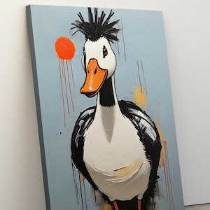 Duck Painting Canvas, Duck Gifts, Funny Ducks, Abstract Duck Poster, Farmhouse Gifts, Nursery Wall Art, Duck Wall Art, Black Friday Gifts