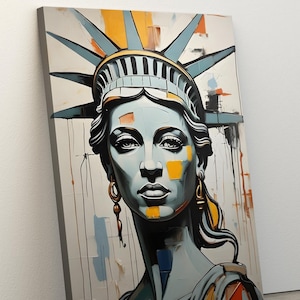 Statue of Liberty Print Poster, Statue of Liberty Wall Art, New York City Painting, New York Wall Art Decor, Travel Wall Art, Canvas Poster