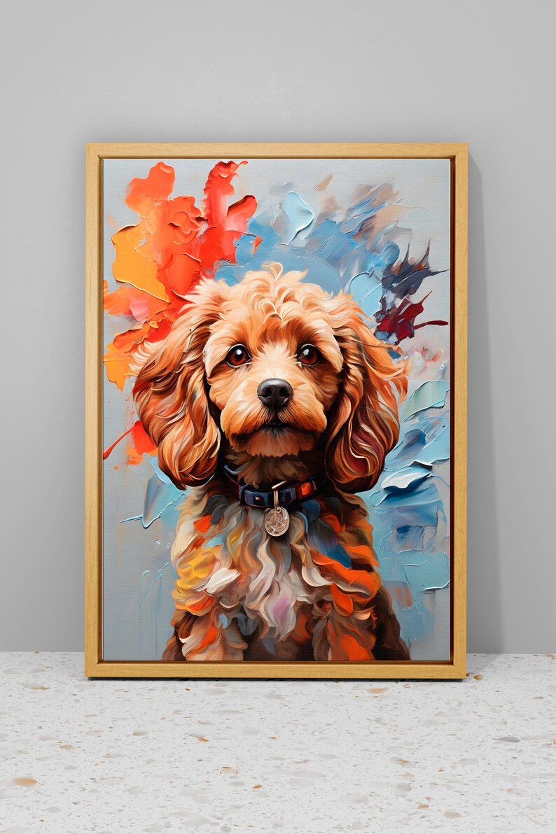 Cockapoo Painting on Canvas, Dog Art, Gift for Dog Lovers, Abstract ...