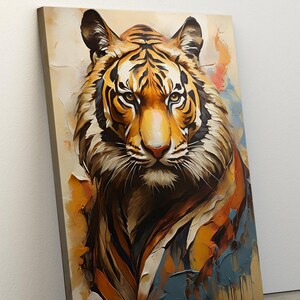 Tiger Painting, Tiger, Aesthetic Room Decor, Tiger Wall Art, Tiger Print, Animal Canvas, Colorful Art, Tiger Wall Decor, Office Wall Decor