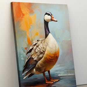 Duck Painting Canvas, Nursery Decor, Duck Print, Abstract Duck Art, Farmhouse Gift, Nursery Wall Art, Duck Decor, Canvas Poster, Framed Art