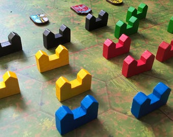 Wooden Castle Pieces: Board Game Accessories