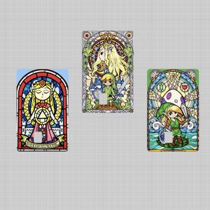 Étui pour carte de crédit en vitrail Zelda