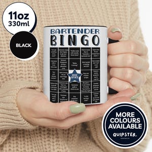Caneca engraçada de bingo para barman, presente para gerente de hospitalidade, caneca humorística para barman, presente para nova garçonete, caneca sarcástica para amigo no local de trabalho