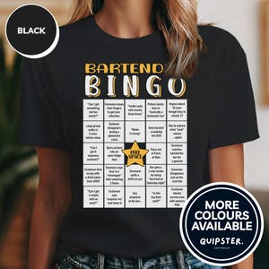 Camiseta divertida de bingo de barman, camiseta humorística para mixólogos, barman, regalo para amigos, hospitalidad, lugar de trabajo.