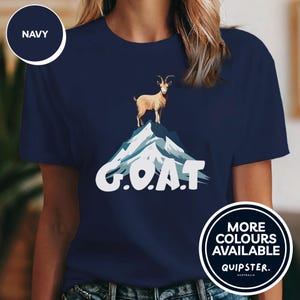G.O.A.T Shirt, Funny Mountain Goat Pun Graphic Tee, Retro Greatest of All Time Meme T-Shirt, Sarcastic Animal Lover Gift, Sport Saying
