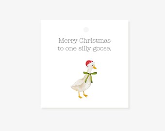 Etiqueta de regalo de Navidad de One Silly Goose / Etiqueta de regalo de Navidad imprimible / Etiqueta de descarga digital para vacaciones / Etiqueta de Feliz Navidad para técnico veterinario
