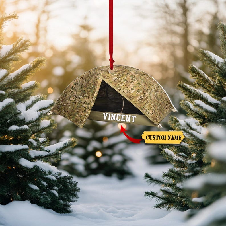 Personalized Camper Ornament Custom Camping Ornament 2D, Tent Ornament