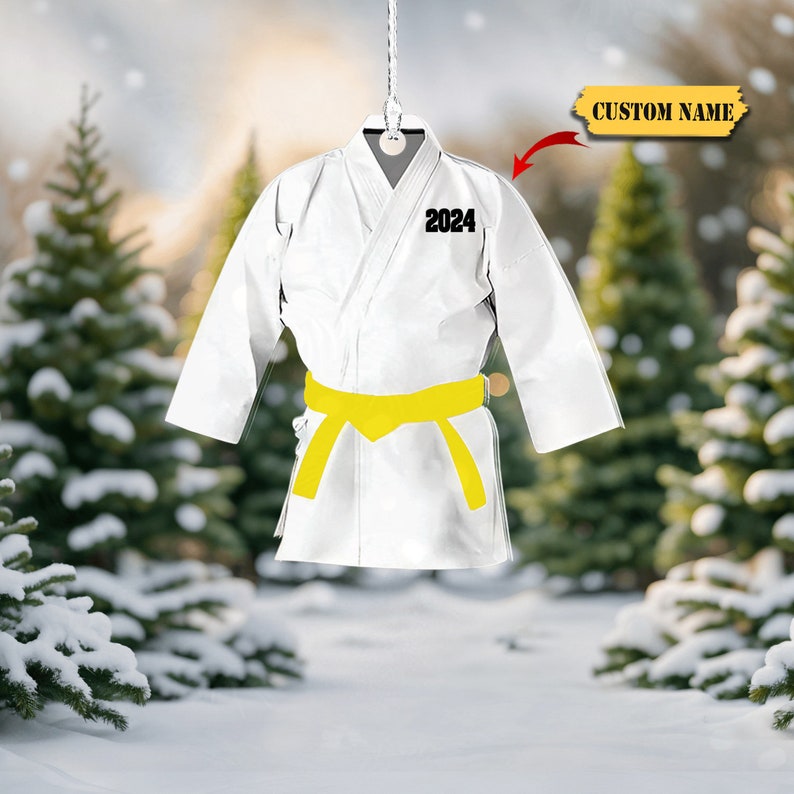 Personalized Karate Belt Color Custom Shaped Ornament 2D, Christmas