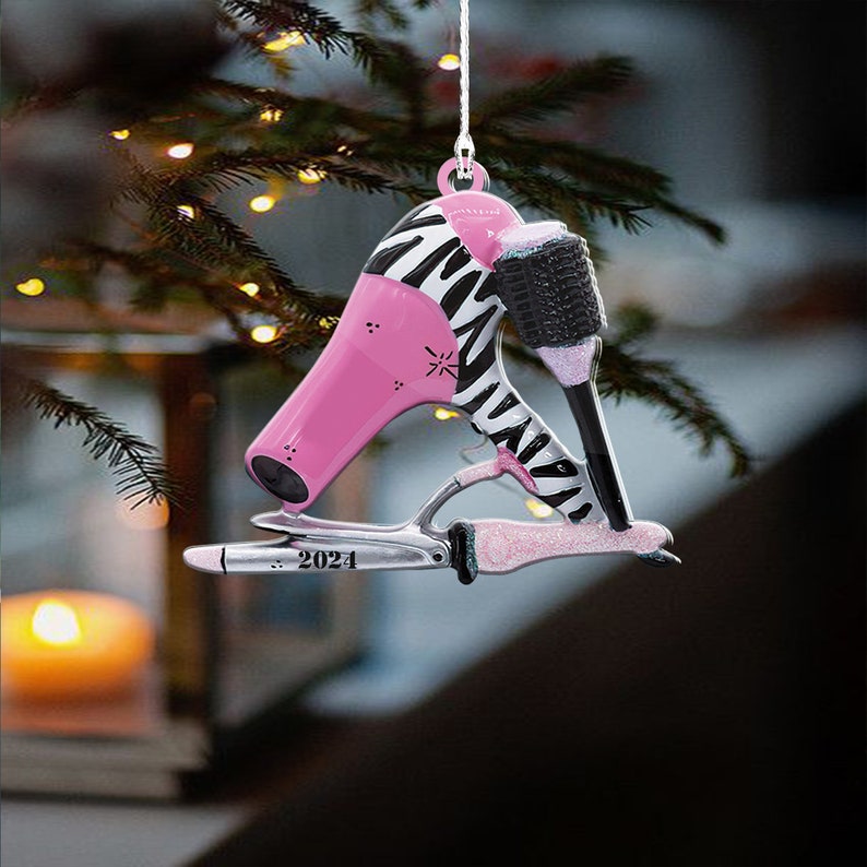 Barber Logo Custom Shaped Ornament 2D, Christmas Gift for Barber