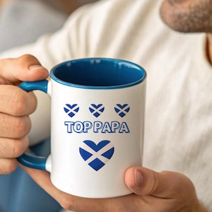 Papa Mug, Scottish Flag, Scottish Gifts, Gifts for papa, blue mugs,  grandfather gifts, mug for dads, gifts with saltire, scotland cup