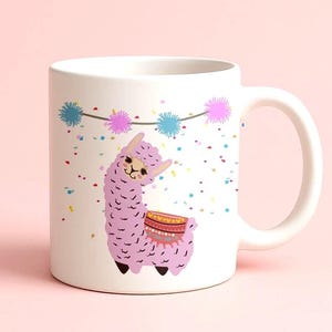 Llama Coffee Mug – Personalised Gifts, Cute Funny Coffee Cup – Gift for Llama Lover – Festival Mug – Girls Cup - Gift for Her - Drama Llama