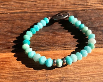 Woman's Bead Bracelet, Leather Bracelet