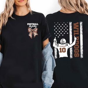Camiseta personalizada para mamá de fútbol, camiseta de fútbol con tu nombre, camiseta de fútbol, camiseta del día del partido, camiseta de la temporada de fútbol, camiseta de mamá de fútbol