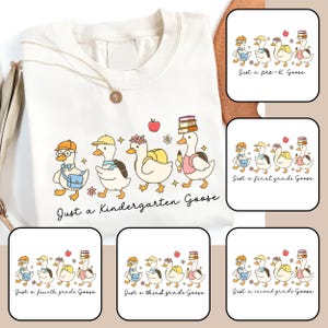 Back to School Goose PNG Bundle, Coquette Teacher First Day of School Shirt Design, Preppy Floral Sublimation, Pre-k 1st/2nd/3rd/4th Grade
