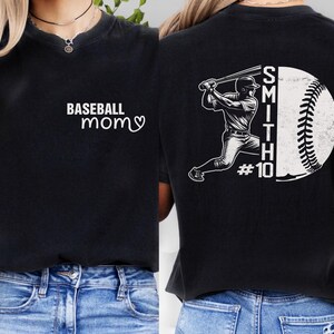 Personalized Baseball Mom Shirt, Custom Name And Number Baseball Mom Shirts, Baseball Team Tee, Baseball Mama T Shirt, Baseball Lovers Gift