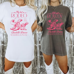 Custom Last Rodeo Bachelorette Comfort Colors® Shirt, Cowgirl Bachelorette Shirt, Nashville Bachelorette Shirt, Western Bach Bridesmaid Gift