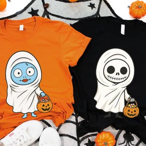 Retro Halloween Couple Shirts, Couple Ghost Shirt, Spooky Season Shirt, Halloween Family Shirt, Halloween Group Tee, Halloween Gift For Kids