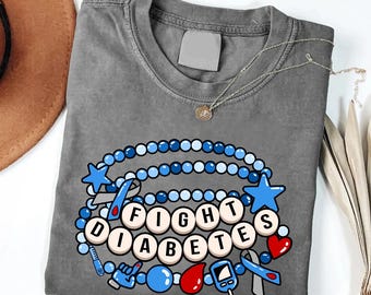 Fight Diabetes Shirt, Diabetes Support Shirt, Gift For Diabetic,Diabetic Awareness Shirt, Blue Ribbon Diabetes Awareness Shirt,Diabetes Gift