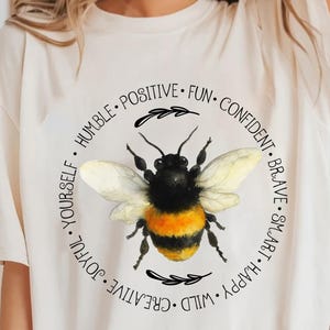 Bee Kind Cotton T-Shirt: Stay Positive, Happiness Matters