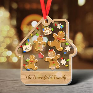 Personalized Gingerbread Family Christmas Ornament: 4D Custom Cookie Gift