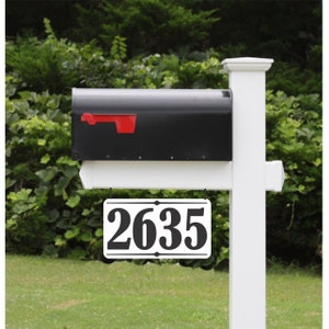 Custom address or entry sign. Your choice of lettering on a 6" x 9" aluminum sign. Can be 1 or 2 sided with white or black background.