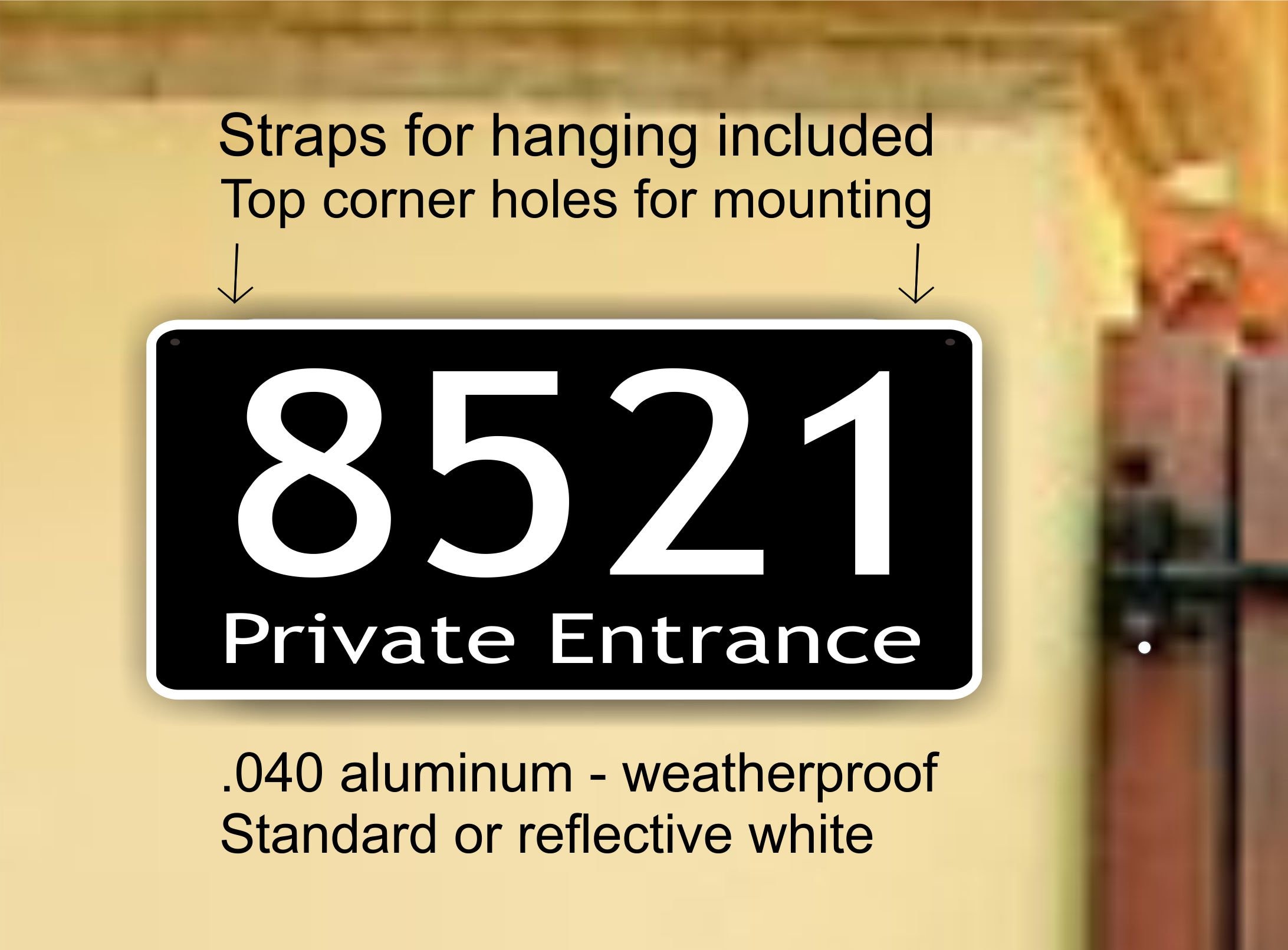 Mailbox or House address sign- Street number- House number- address sign for mail, delivery address sign, Emergency house numbers, aluminum