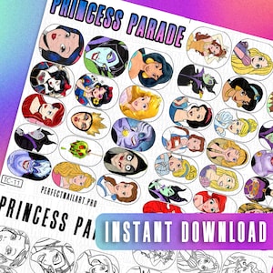 Princess Nail Art Templates | Enchanting Character Designs | Digital Nail Decals | Magical Nail Art Kit | Fairy Tale Character Templates