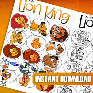 Cartoon Jungle Animal Nail Art Template | Digital Nail Decal Practice Sheets | Character Nail Art Guide | Nail Sticker Template
