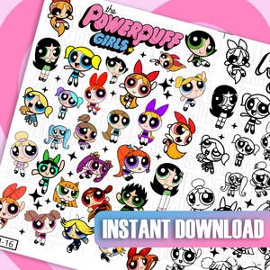 Cartoon Girl Trio Nail Art Templates | Superheroine Nail Decals | Practice Sheets | Unique Nail Art Guides | Nail Art Guides | Nail Decals