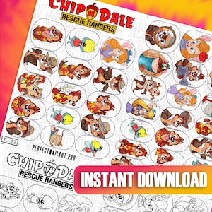 Fun Cartoon Character Nail Art Templates | Digital Cartoon Character Designs | Nail Sticker Templates | Practice Sheet | Digital Nails