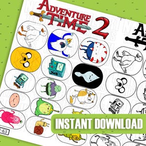 Adventure Cartoon Nail Art Templates | Digital Nail Decal Guide | Practice Sheet | Nail Art Transfer Template | Cartoon Character Nail Decal