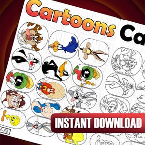 Classic Cartoon Characters Nail Art Templates | Retro Animation Characters Designs | Digital Nail Decals | Characters Nail Art