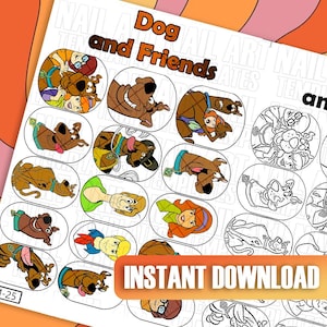 Fun Mystery Dog Nail Art Templates | Cartoon Dog Decal Template | Practice Sheet | Nail Art Guides | Digital Nail Art Decals