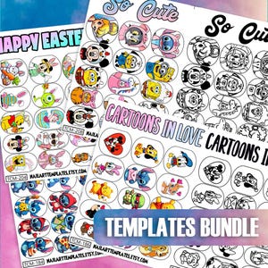 Lot de modèles de nail art dessin animé mignon | Feuilles d'entraînement pour les décalcomanies à faire soi-même | Guide des pochoirs de manucure amusants | Stickers ongles réutilisables
