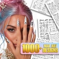 1000+ Nail Art Template Bundle: Floral Stiletto Decals Wraps Practice Sheets product logo