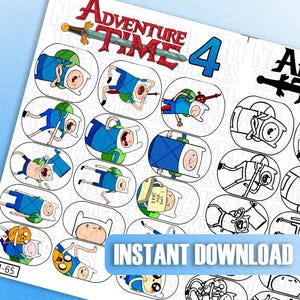 Nail Art Vorlagen Set | Adventure Characters Nagel Aufkleber Übungsblatt | Digitale Nail Art Anleitung | Cartoon Nagel Designs | Nagel Aufkleber