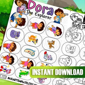 Printable Nail Art Templates for DIY Manicures | Cartoon Character Nail Stickers | Digital Practice Sheets for Nail Design Creativity