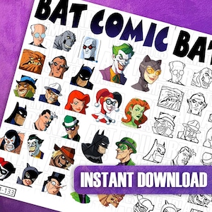 Superhero Comic Nail Decal Template | Digital Nail Art Sticker Sheet | Comic Character Nail Art Guide | Nail Design Transfer | Nail Stickers